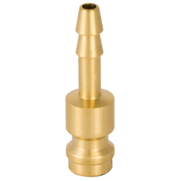 Plug Fixx Lok type 21, open passage, for one-way shut-off valve, Brass, Hose barb